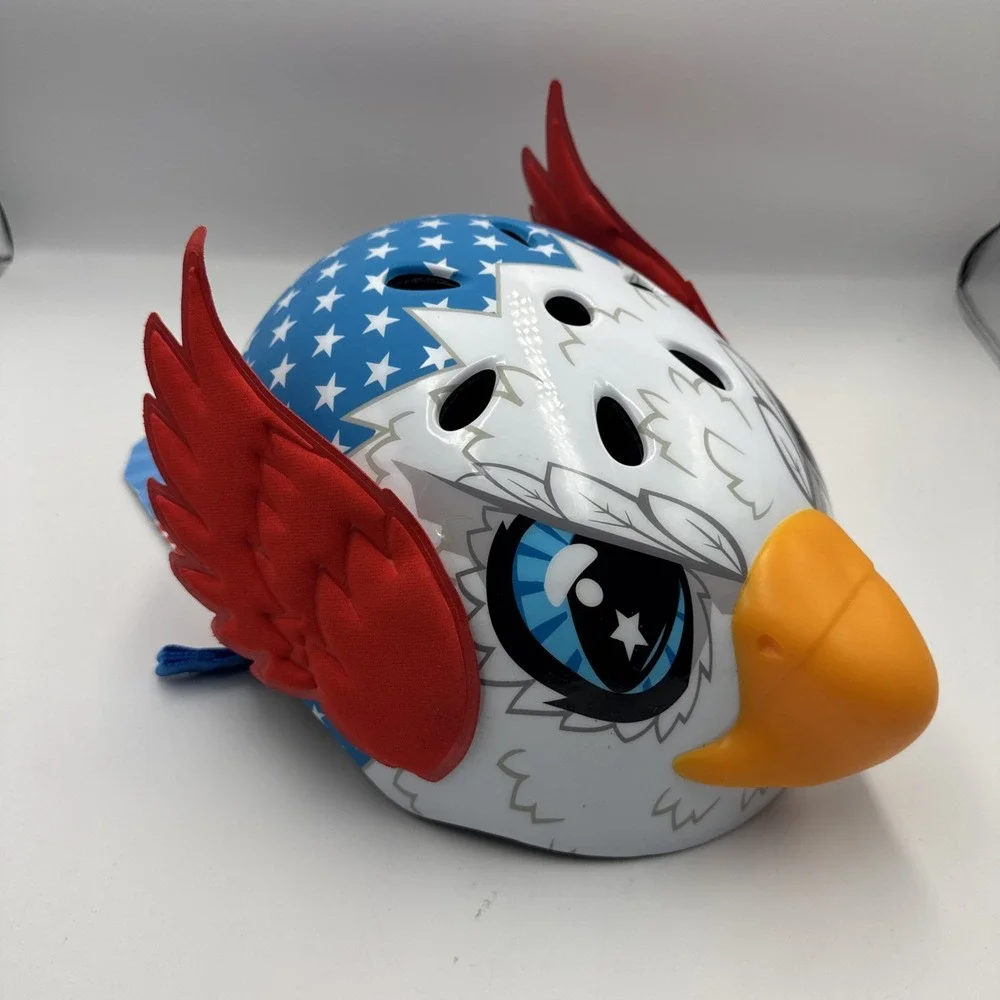 Raskullz 3D Sam Eagle Childs Bike & Skate Helmet Red, White, Blue Ages 5+ New